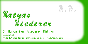 matyas wiederer business card